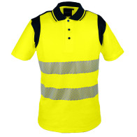 Polo haute visibilité coton polyester jaune classe 2 Polma Singer Safety