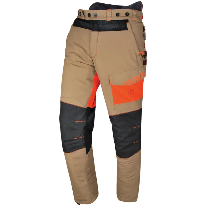 Pantalon forestier été SOFRESH Classe 1A - SOLIDUR FRPA XXL Beige / Noir / Orange