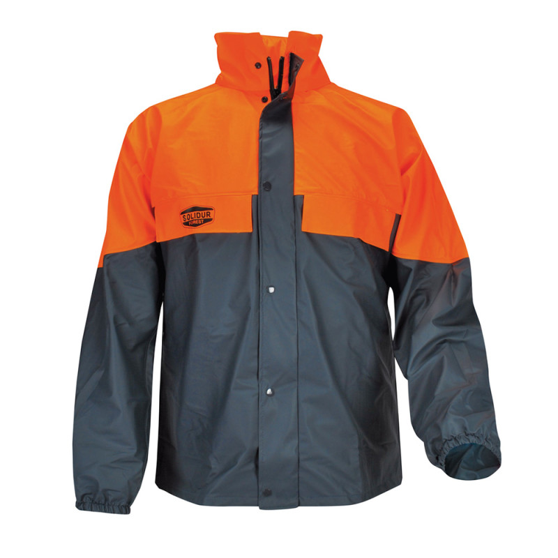 Veste de pluie Solidur avec grande capuche pour casque