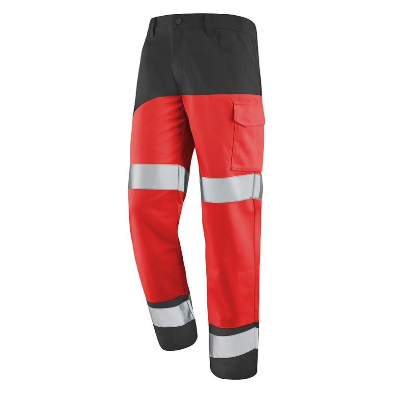 Pantalon haute visibilité classe 2 - FLUO SAFE XP CEPOVETT 1 / 40-42 Rouge Hivi / Gris Charbon