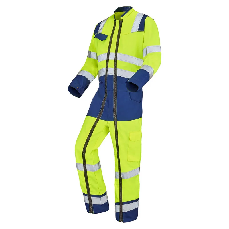 Combinaison haute visibilité 2 zip classe 3 - FLUO SAFE XP CEPOVETT 9J86 3 / Taille L Jaune hivi / Bleu Marine