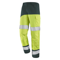 Pantalon haute visibilité jaune classe 2 avec poches genoux FLUO SAFE XP Cepovett