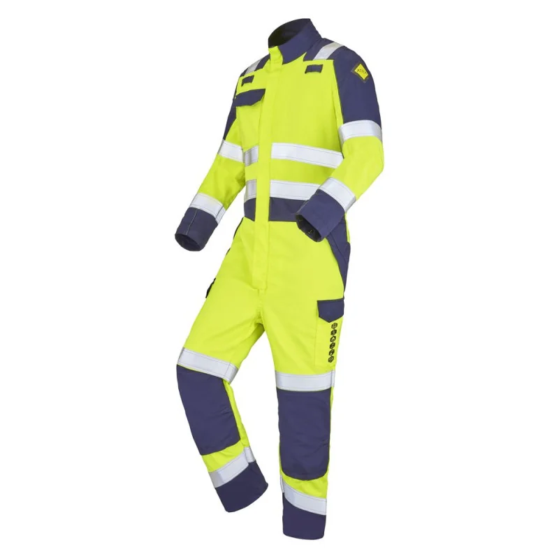 Combinaison atex haute visibilité 1 zip jaune MEDUSA - ATEX HV 300 XP CEPOVETT 3 / Taille L Jaune hivi / Bleu Marine
