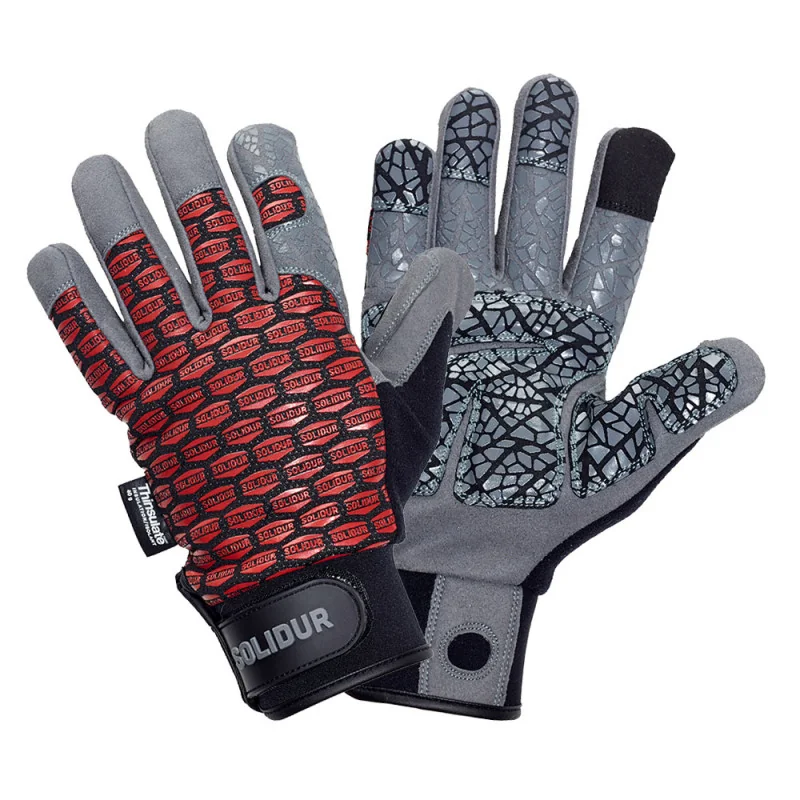Gant de travail hiver avec doublure Thinsulate® - GA06 Winter SOLIDUR Rouge / Gris 11