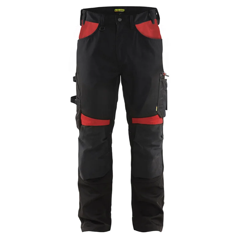Pantalon de travail artisan bicolore - 15561860 Blaklader 44 Noir / Rouge Standard