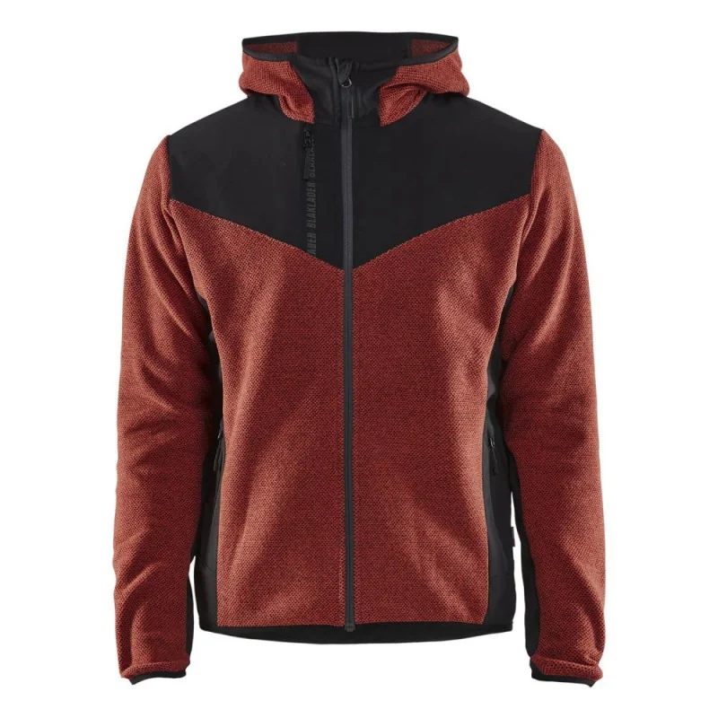 Veste de travail tricotée avec softshell - 59402536 Blaklader M Rouge Brique / Noir