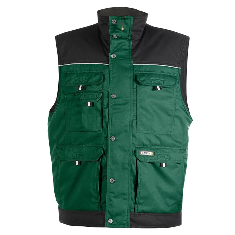Gilet paysagiste doublé polaire DASSY HULST 7 / Taille 4XL Vert contrasté Noir