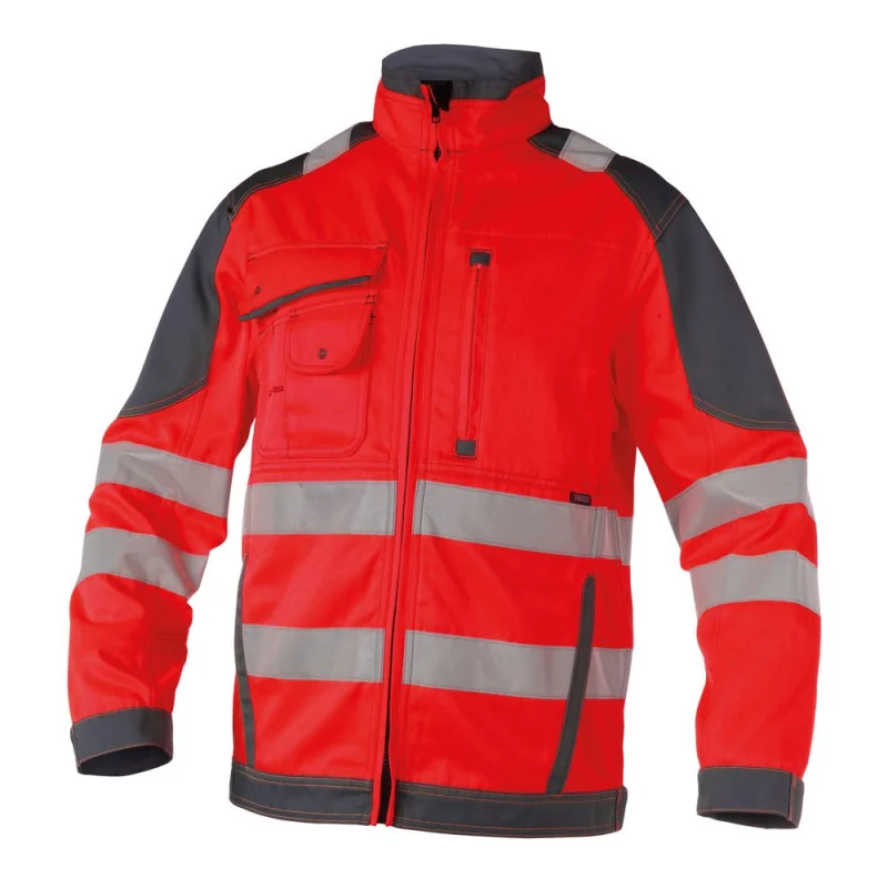 Veste de travail haute visibilité - DASSY ORLANDO 1 / Taille S Rouge hivi / Gris acier