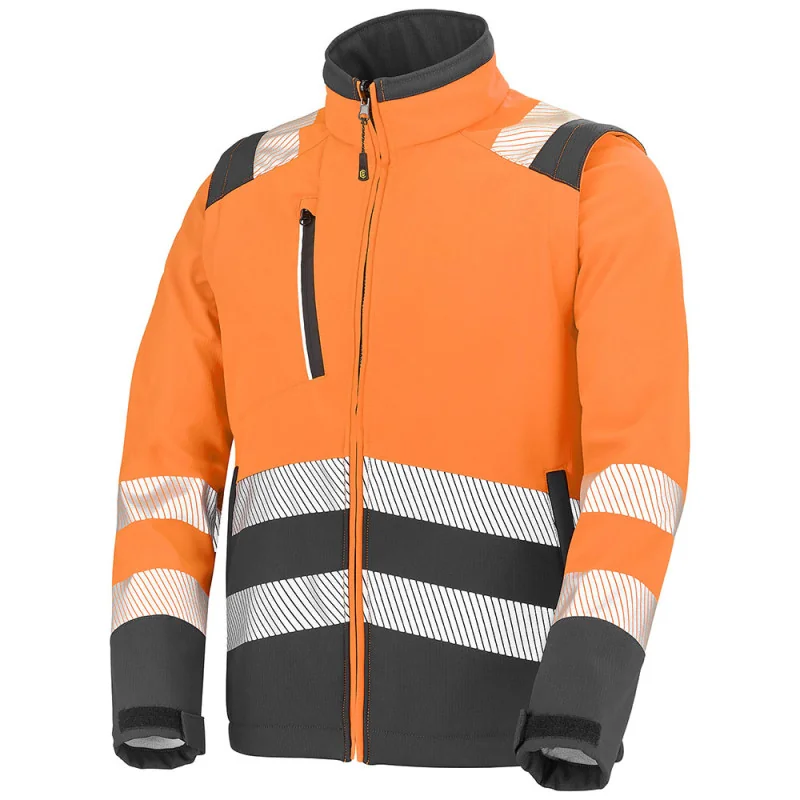 Softshell haute-visibilité classe 2 TATRAS XP manches amovibles - CEPOVETT SAFETY Orange Hivi / Gris Charbon 8 / Taille 5XL