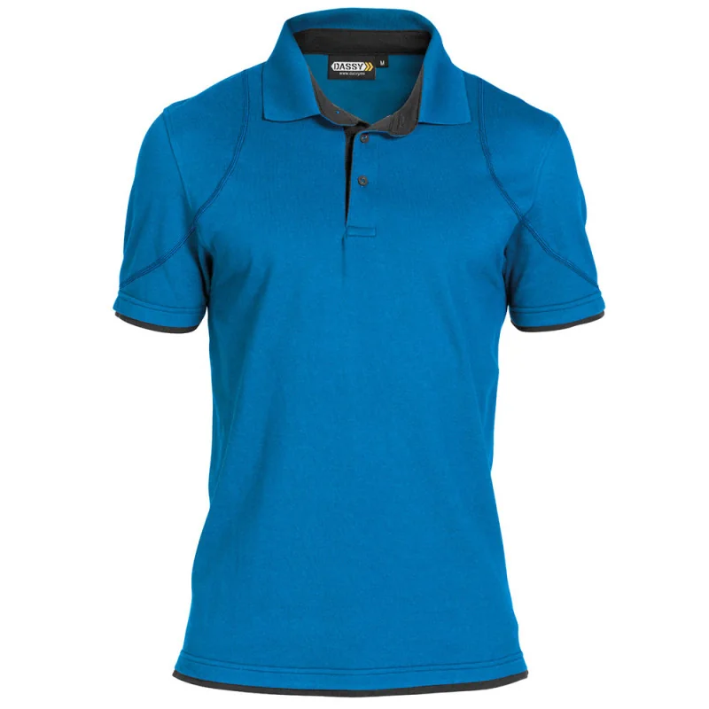 Polo de travail bicolore à manches courtes - DASSY ORBITAL 2 / Taille M Bleu Contrasté Gris