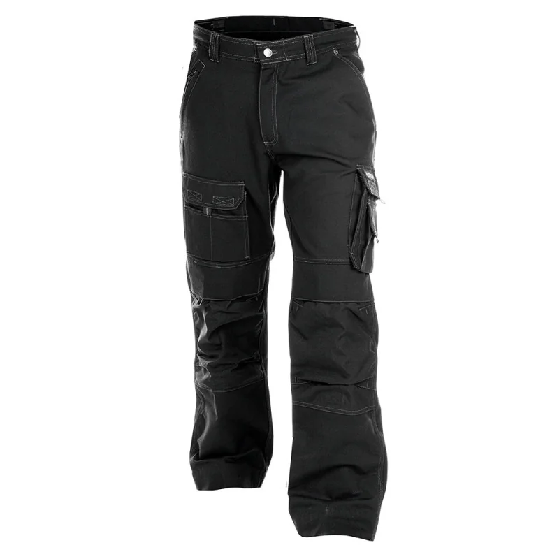 Pantalon de travail solide en canvas avec poches genoux - DASSY JACKSON 58 Noir