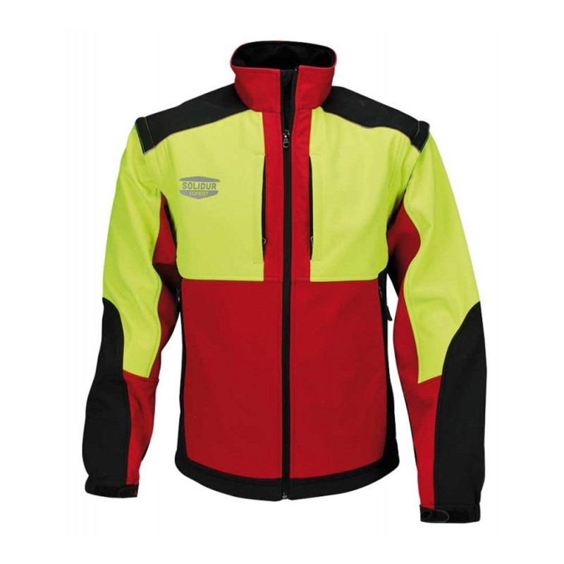 Veste de travail softshell manches amovibles - WODARE/WODAOR SOLIDUR S Rouge / Jaune / Noir