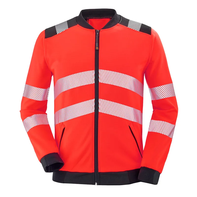 Sweat zippé haute-visibilité classe 2/3 VALLOUISE - CEPOVETT SAFETY 4 / Taille XL Rouge hivi / Noir