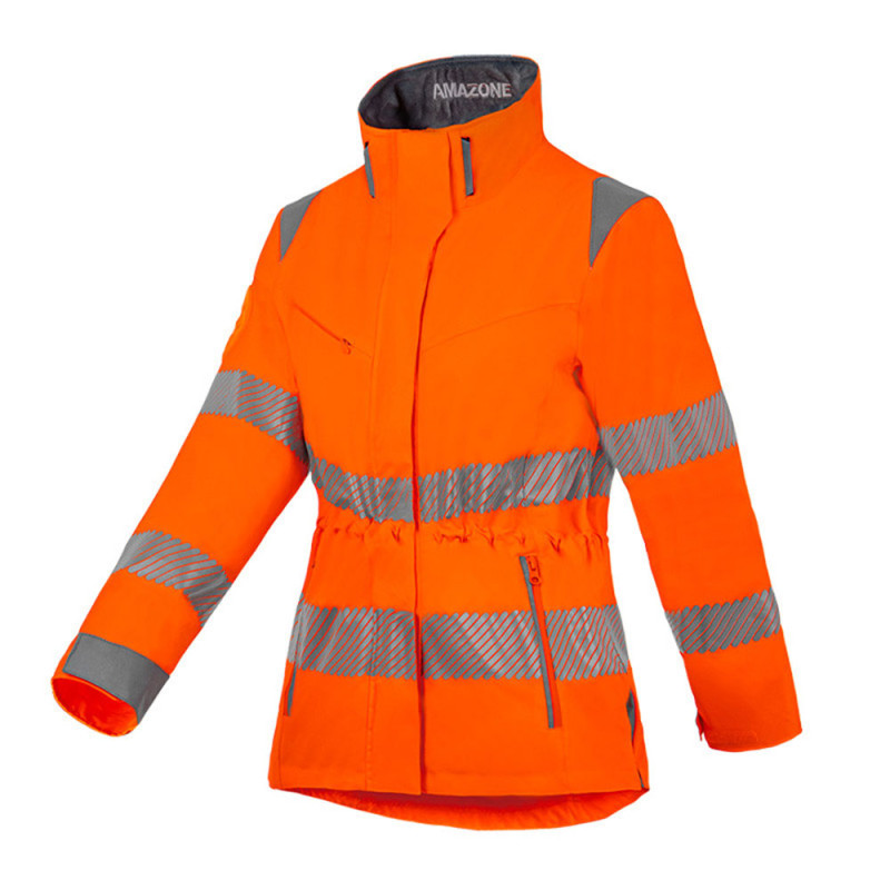 Veste haute visibilité femme imperméable - AMAZONE T2S S Orange Fluo