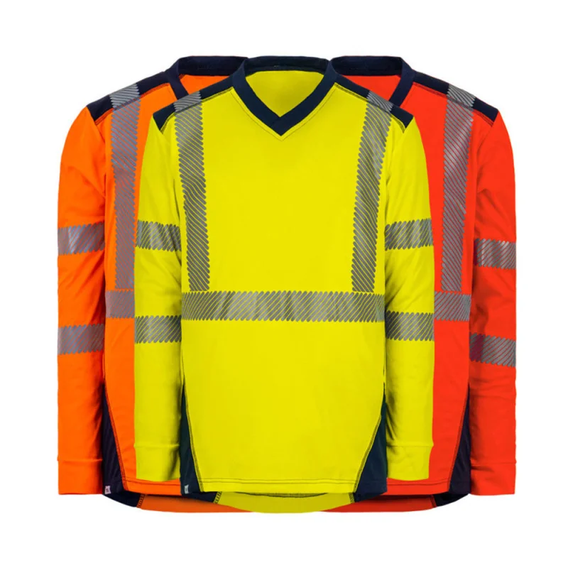 VELILLA 305634 T-Shirt Haute Visibilité Manches Longues Polyester Recyclé Orange Fluo - Taille XL