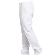 Pantalon de travail blanc avec poches genoux 01APG110 PBV