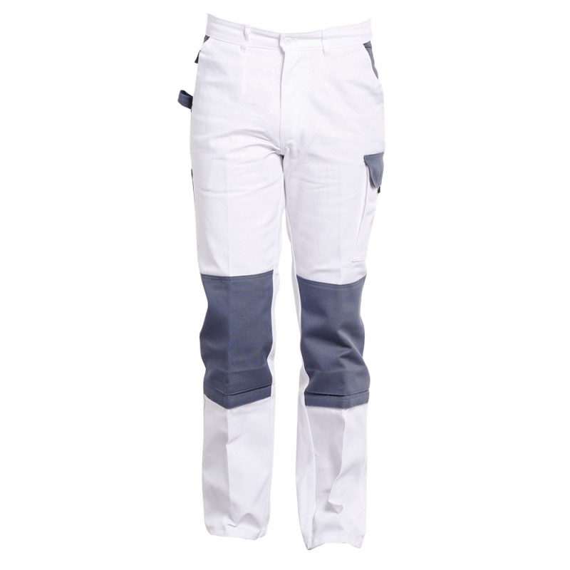 Pantalon peintre blanc et gris PBV LENNY TYPHON 01TYCBG2