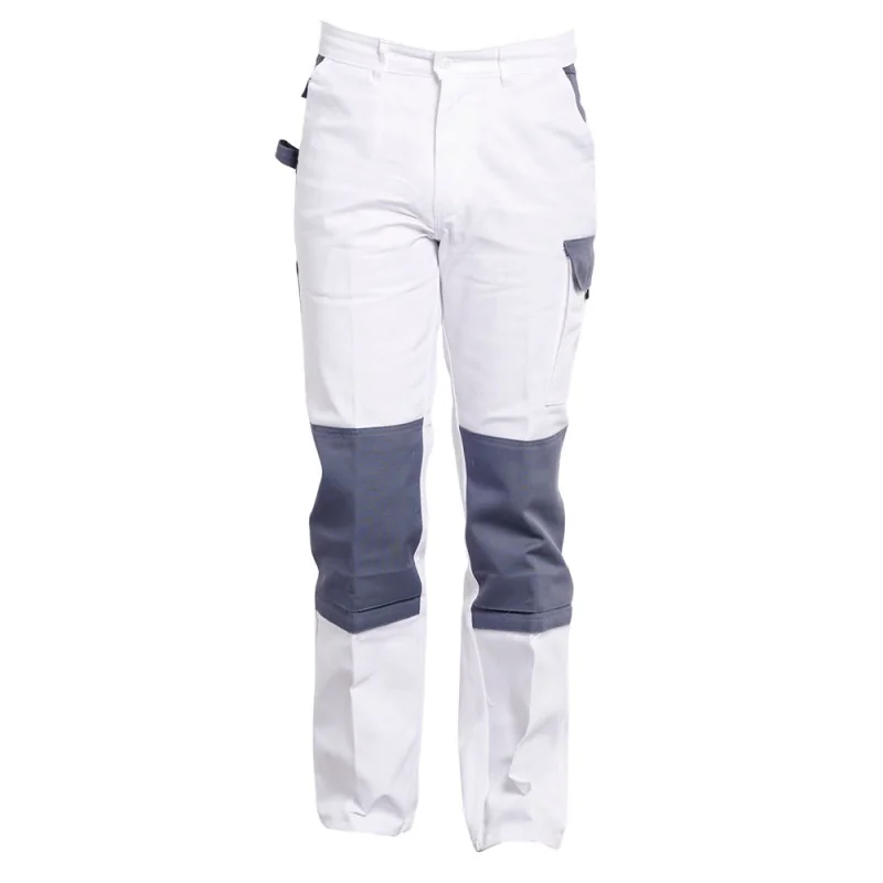 Pantalon peintre blanc et gris PBV LENNY - TYPHON 01TYCBG2 0 / 36-38 Blanc contrasté Gris