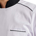 Veste de cuisine blanche avec col noir VAP BLNO PBV