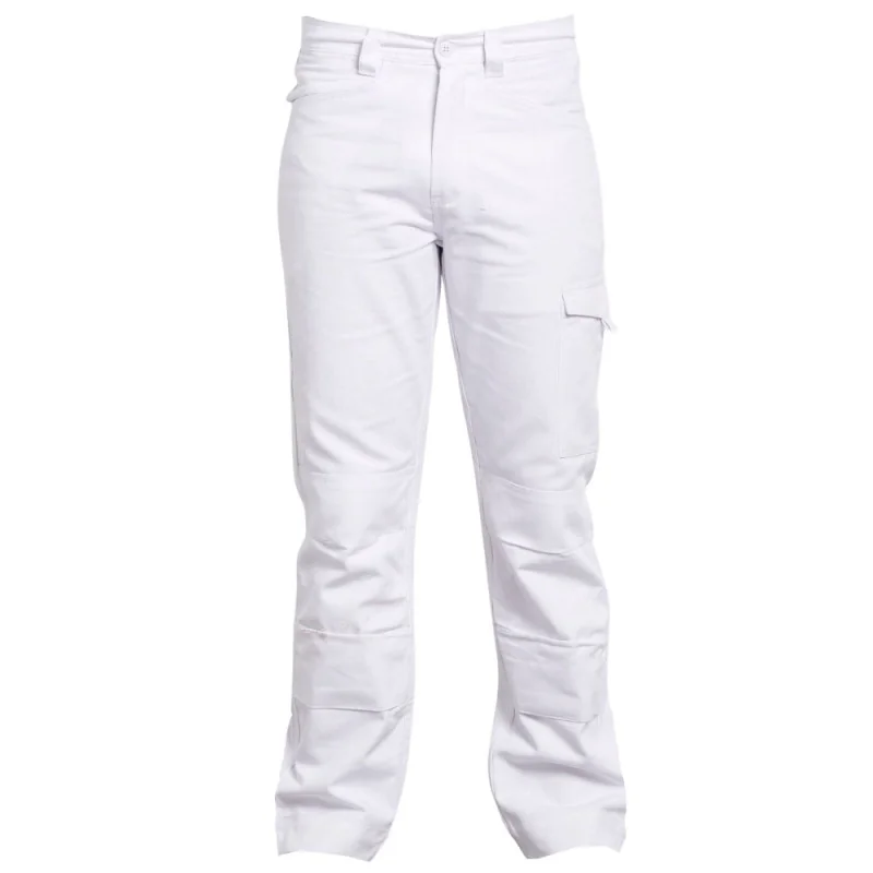 Pantalon de travail blanc avec poches genoux - 01AB PBV 4 / 52-54 Blanc