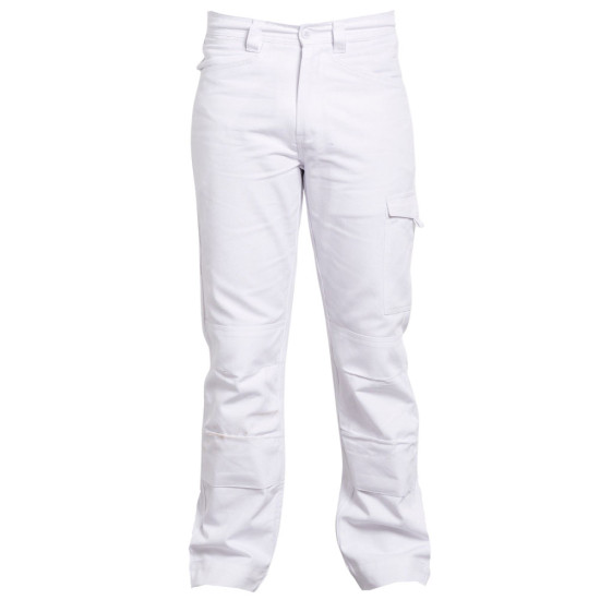 Pantalon de travail blanc avec poches genoux 01AB PBV EVO
