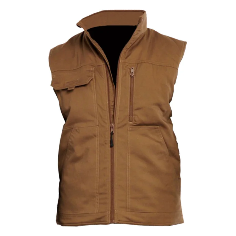 Gilet de travail matelassé en canvas TYPHON+ PBV SAM Camel T5 / Taille 3XL