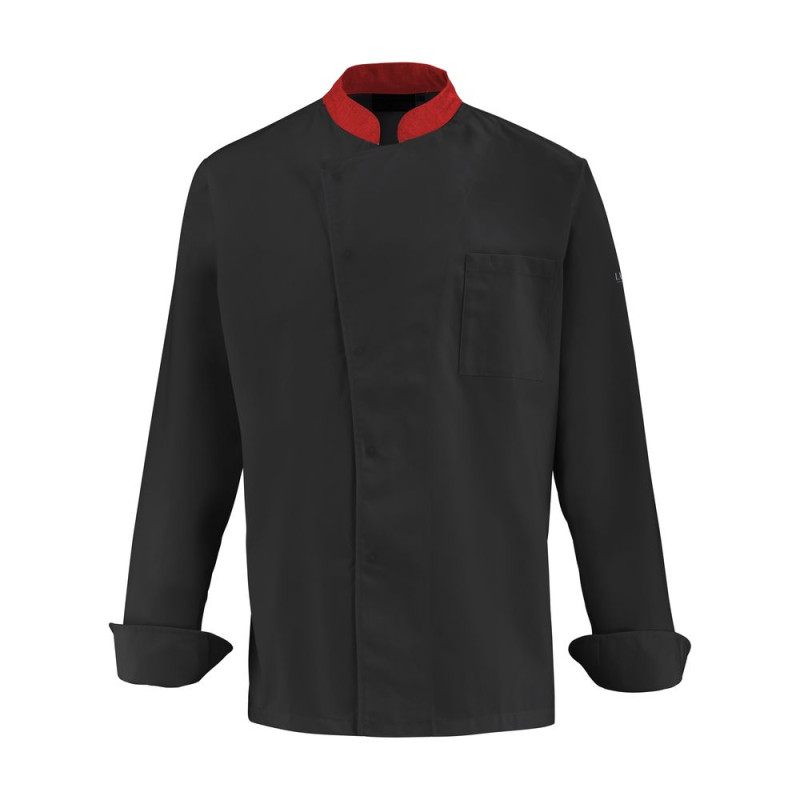 Veste de cuisinier manches longues homme Lafont CABBAGE - 2CBBPC 2 / Taille M Noir / Rouge