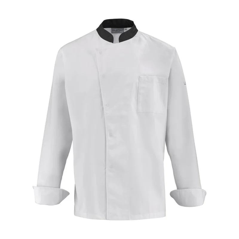 Veste de cuisine blanche pour homme Lafont CABBAGE - 2CBBPC 4 / Taille XL Blanc / Noir