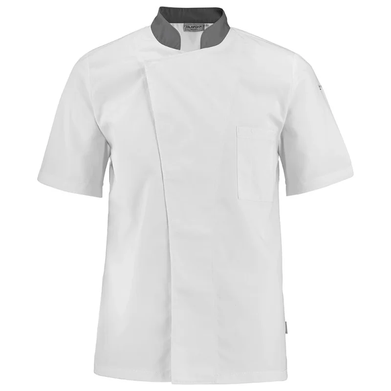 Veste de cuisine manches courtes Homme Lafont TURNIP - 2TRNPC 2 / Taille M Blanc / Gris