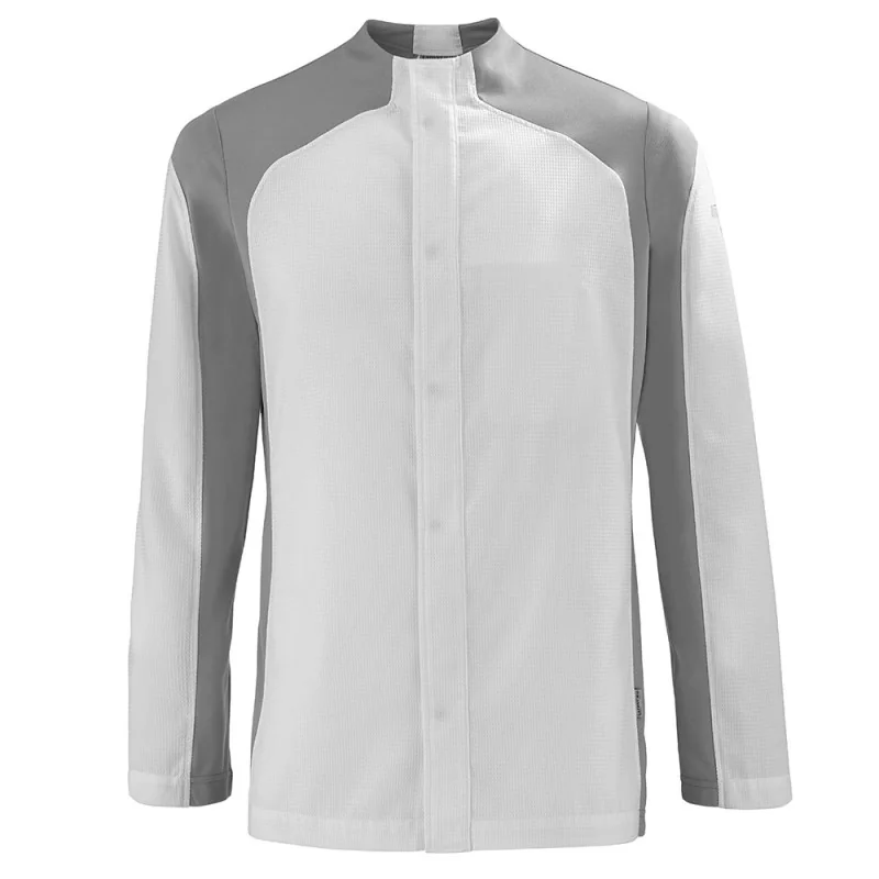 Veste de cuisine manches longues bi-matières FRENESIE Lafont - 2FRN 6 / Taille 3XL Blanc / Gris Perle