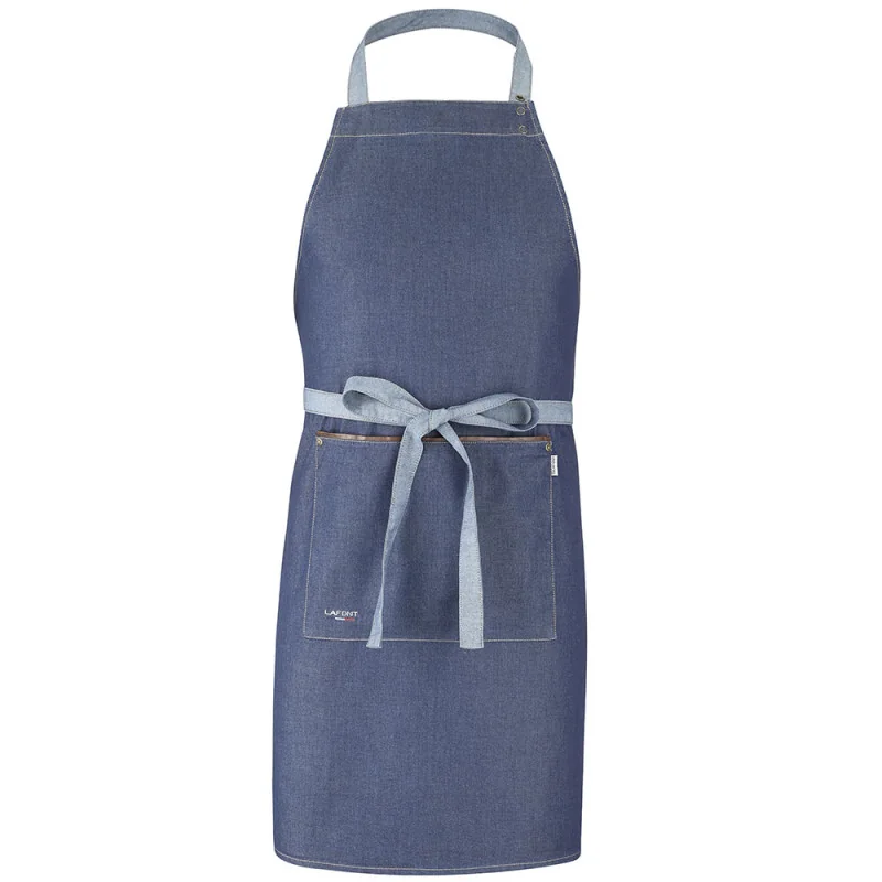 Tablier de cuisine bavette en jean Lafont VESALE - 9VSACV Bleu Indigo Taille Unique