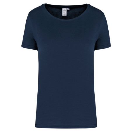 T-shirt coton bio femme bleu marine