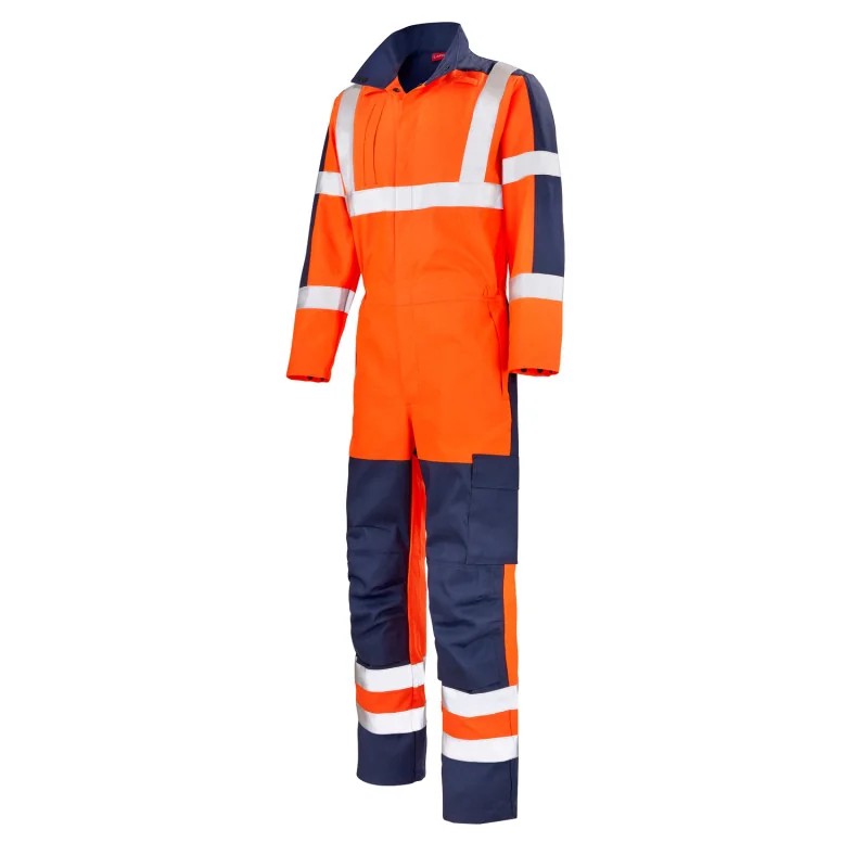 Combinaison Multirisques Lafont 5PRHV82CP orange hivi / bleu marine XXL - Déstockage 3 / Taille L Orange hivi / Gris acier