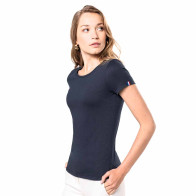 T-shirt bleu marine en coton pour femme Origine France Garantie