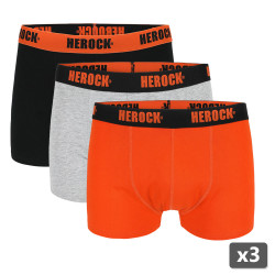 Pack de 3 boxers orange/noir/gris GORIK HEROCK
