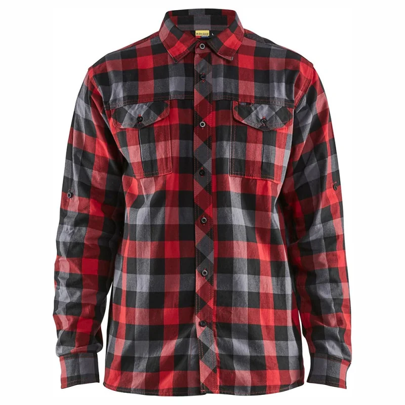 Chemise de travail en flanelle 100% coton - BLAKLADER 32991152 - Fin de série Rouge / Noir L