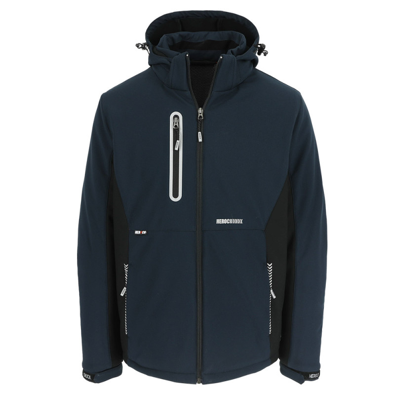 Veste de travail softshell homme TARIS HEROCK - 23MJC2101 S Bleu Marine / Noir