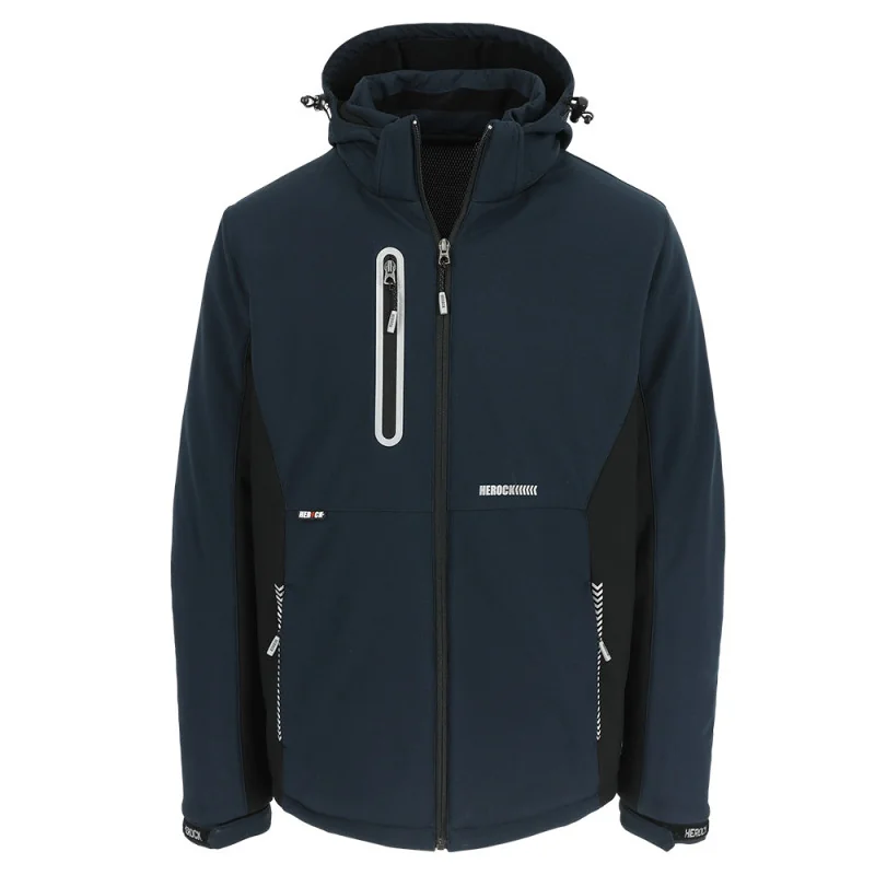 Veste de travail softshell homme TARIS HEROCK - 23MJC2101 XL Bleu Marine / Noir
