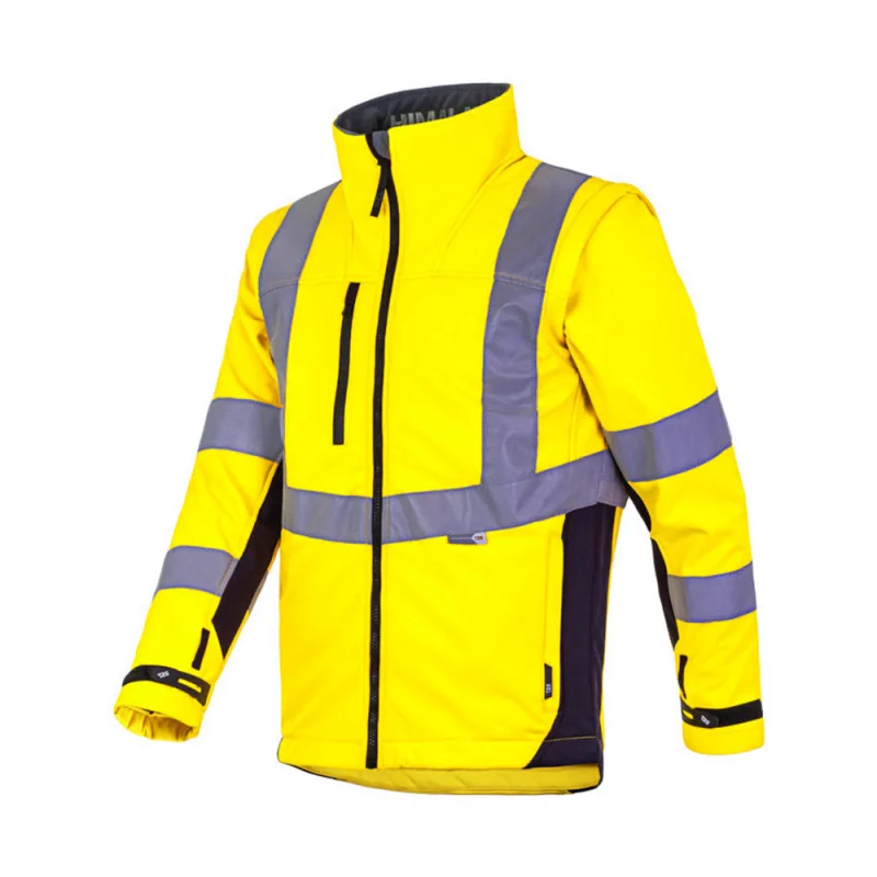 Softshell haute visibilité à manches amovibles - HIMALAYA T2S Jaune hivi / Bleu Marine 3XL