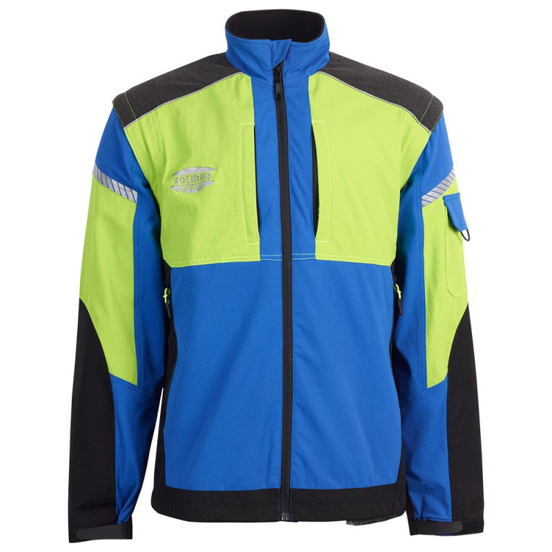 Veste de travail élagueur arboriste avec manches amovibles - CLIMB SOLIDUR M Jaune / Bleu / Noir