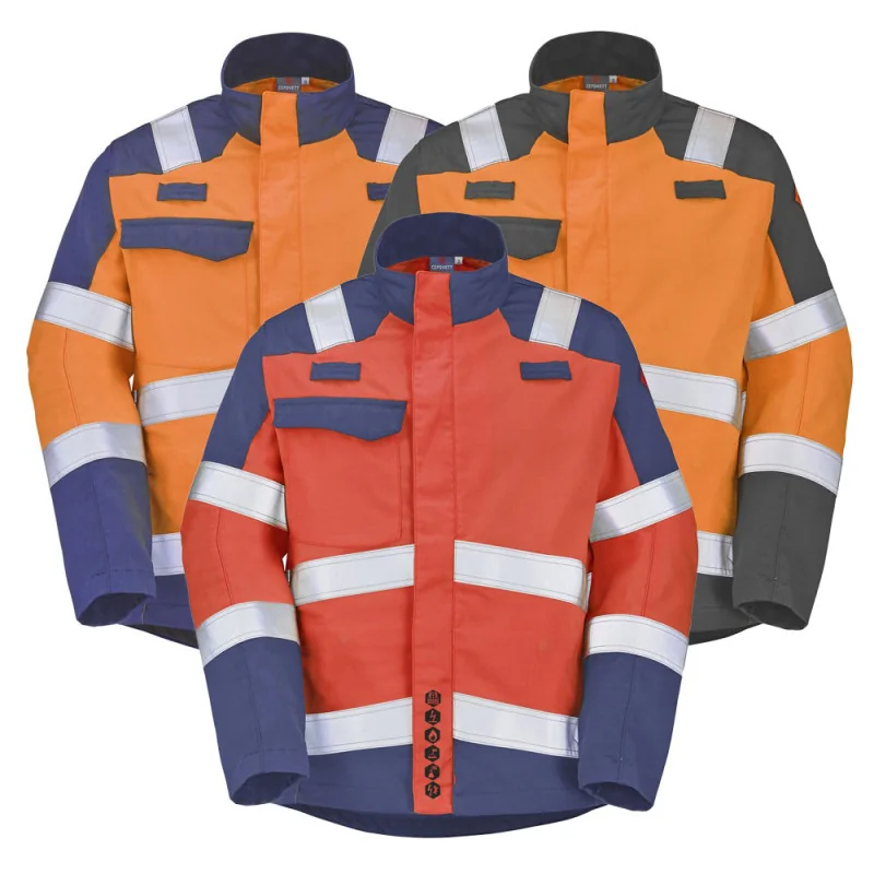 Veste multinormes haute visibilité orange ou rouge ABRA - ATEX HV 300 XP CEPOVETT 2 / Taille M Orange hivi / Bleu Marine