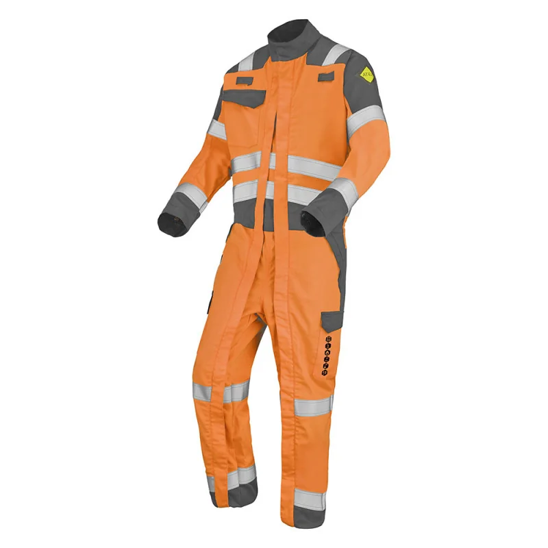 Combinaison atex haute visibilité 2 zip orange ou rouge CONDOR - ATEX HV 300 XP CEPOVETT 5 / Taille XXL Orange Hivi / Gris Charbon