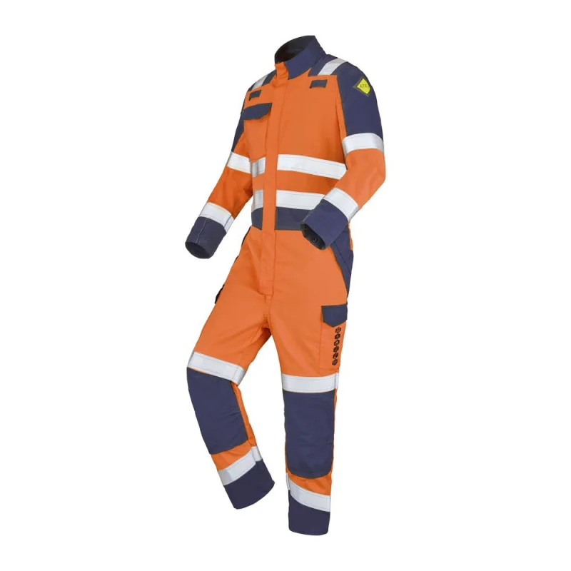 Combinaison atex haute visibilité 1 zip orange ou rouge GALAN - ATEX HV 300 XP CEPOVETT 0 / Taille XS Orange hivi / Bleu Marine