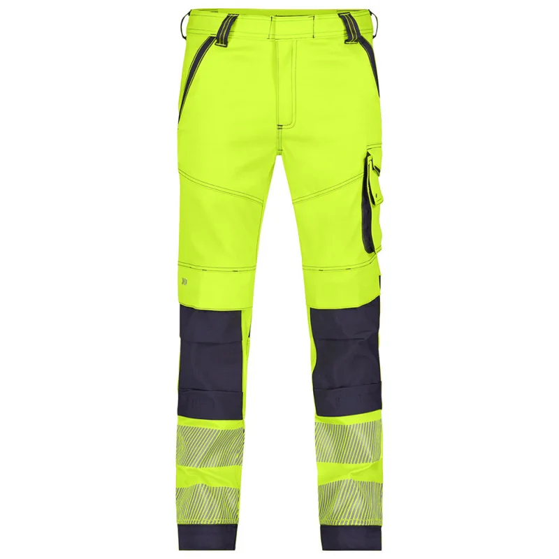 Pantalon haute visibilité stretch avec poches genoux - DASSY ARUBA 42 Jaune Fluo / Marine