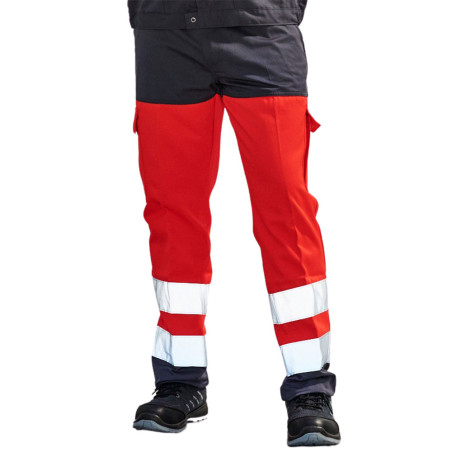 Pantalon de travail rouge haute visibilité PBV 01HVR