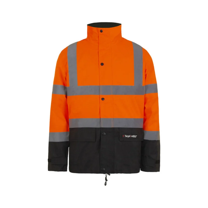 Parka haute visibilité imperméable classe 2 / 3 - SKY Target2Safety by T2S L Orange / Noir