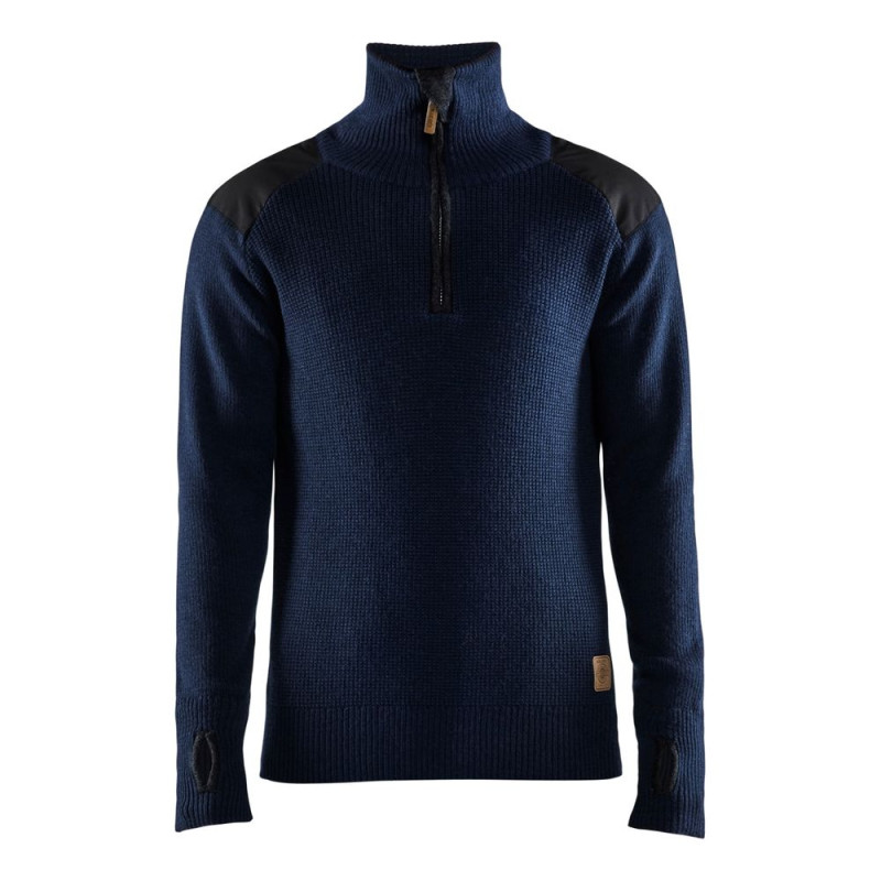 Pull de travail en laine col zippé - 46301071 BLAKLADER 3XL Marine foncé / Gris foncé