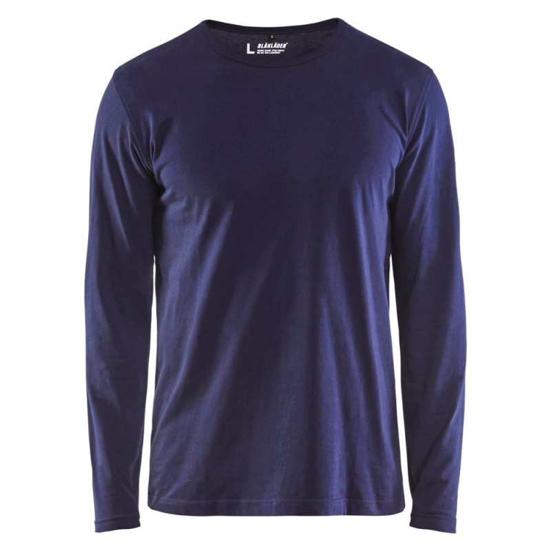 T-shirt de travail manches longues 100% coton - 35001042 BLAKLADER Marine 4XL