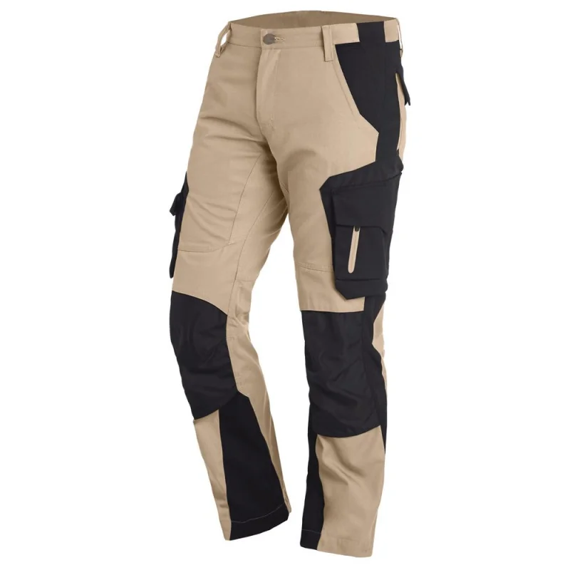Pantalon de travail slim homme - FLORIAN FHB 50 Beige / Noir