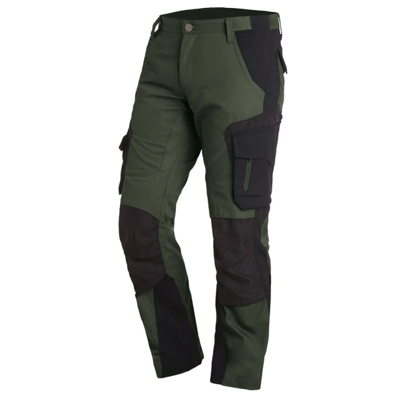 Pantalon de travail slim homme - FLORIAN FHB 42 Vert olive / Noir